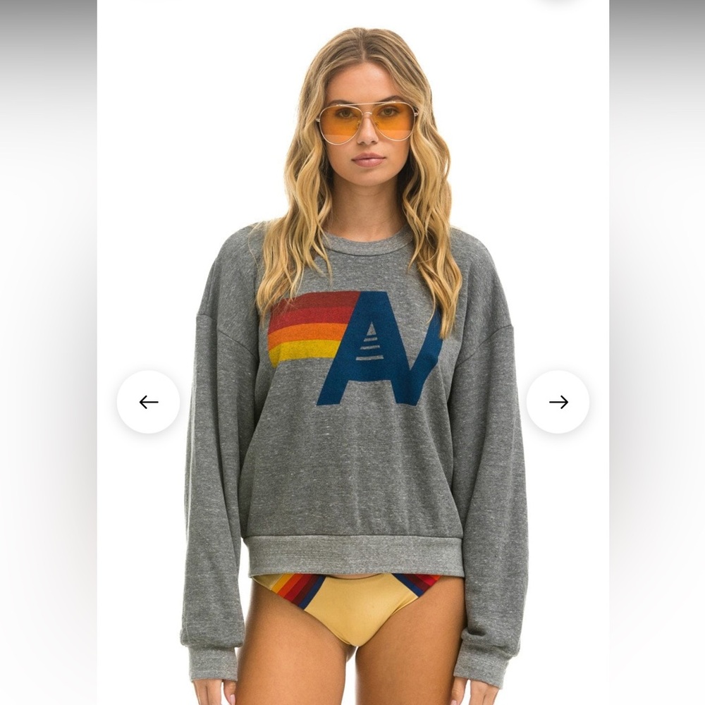 New Aviator Nation LOGO RELAXED CREW SWEATSHIRT